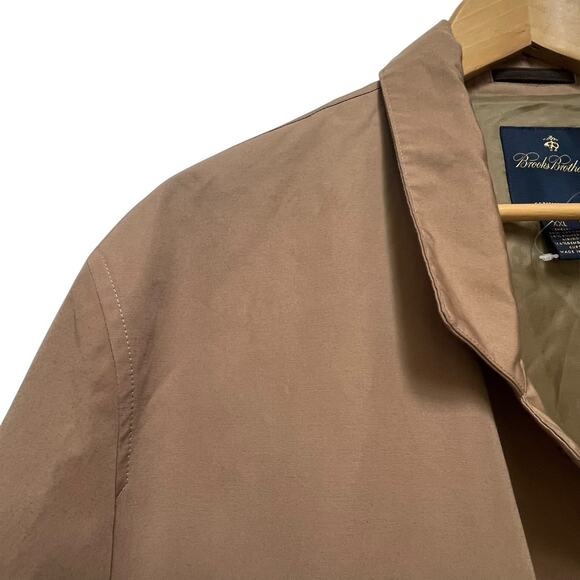 Brooks Brothers Tan Brown Field Jacket Size XXL Casual Chore Rain Coat - Picture 2 of 16